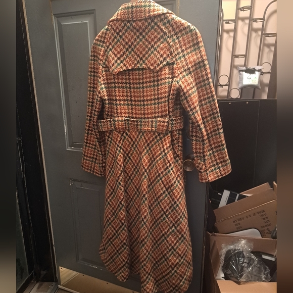 Vintage 70s Funky Double Breasted Tie Belt Utex Wool Blend Overcoat sz 13/14 - Picture 11 of 14